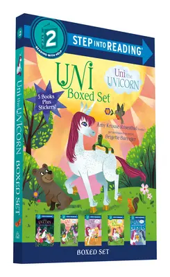 Le coffret Uni, la licorne, pour entrer dans la lecture : Uni apporte le printemps ; La première soirée pyjama d'Uni ; Uni va à l'école ; Uni fait un gâteau ; Uni et la préparation parfaite. - Uni the Unicorn Step Into Reading Boxed Set: Uni Brings Spring; Uni's First Sleepover; Uni Goes to School; Uni Bakes a Cake; Uni and the Perfect Prese