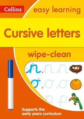Lettres cursives 3-5 ans Cahier d'activités à essuyer - Idéal pour l'apprentissage à domicile - Cursive Letters Age 3-5 Wipe Clean Activity Book - Ideal for Home Learning