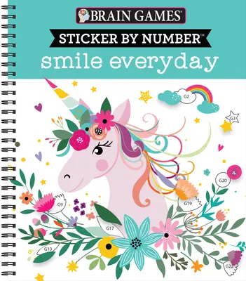 Jeux cérébraux - Sticker by Number : Souriez tous les jours - Brain Games - Sticker by Number: Smile Every Day