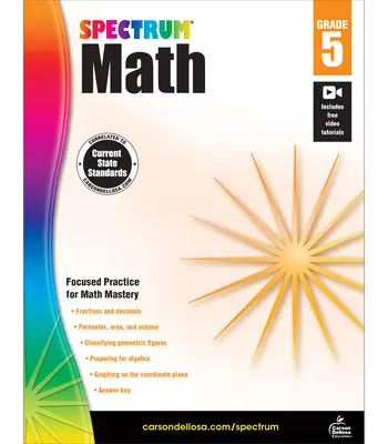 Livre d'exercices de mathématiques Spectrum, 5e année - Spectrum Math Workbook, Grade 5