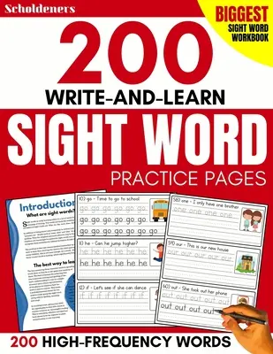 200 pages d'entraînement à l'écriture et à l'apprentissage des mots-clés : Apprendre les 200 premiers mots de haute fréquence essentiels à la réussite de la lecture et de l'écriture - 200 Write-and-Learn Sight Word Practice Pages: Learn the Top 200 High-Frequency Words Essential to Reading and Writing Success