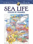 Livre de coloriage Sea Life Color by Number de Creative Haven - Creative Haven Sea Life Color by Number Coloring Book