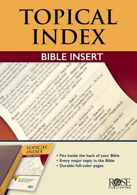 Livre : Index biblique thématique - Book: Topical Bible Index Insert