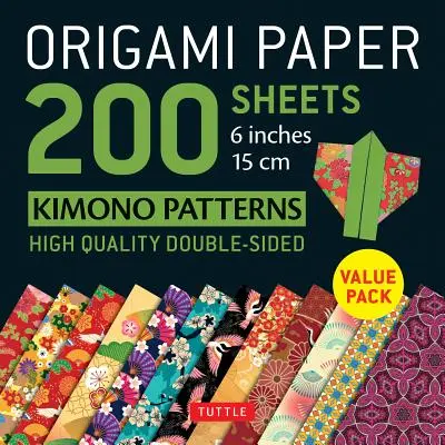 Papier Origami 200 feuilles Kimono Patterns 6 (15 CM) : Tuttle Origami Paper : Feuilles d'Origami double face de haute qualité imprimées avec 12 motifs (Instructi - Origami Paper 200 Sheets Kimono Patterns 6 (15 CM): Tuttle Origami Paper: High-Quality Double-Sided Origami Sheets Printed with 12 Patterns (Instructi