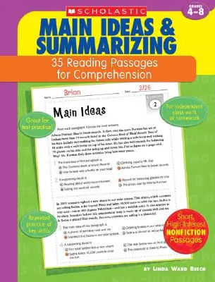 35 Passages de lecture pour la compréhension : Idées principales et résumé : 35 Passages de lecture pour la compréhension - 35 Reading Passages for Comprehension: Main Ideas & Summarizing: 35 Reading Passages for Comprehension