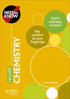 Need to Know : Higher Chemistry (en anglais) - Need to Know: Higher Chemistry