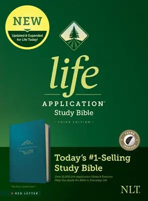 NLT Life Application Study Bible, troisième édition (lettre rouge, similicuir, bleu sarcelle, index) - NLT Life Application Study Bible, Third Edition (Red Letter, Leatherlike, Teal Blue, Indexed)