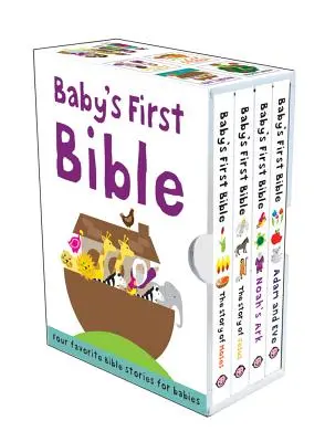 Premier coffret biblique pour bébé : L'histoire de Moïse, l'histoire de Jésus, l'arche de Noé et Adam et Eve - Baby's First Bible Boxed Set: The Story of Moses, the Story of Jesus, Noah's Ark, and Adam and Eve