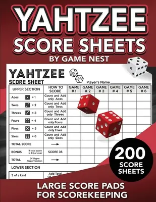 Feuilles de score Yahtzee : 200 grandes feuilles de score pour les cartes de score Yahtzee 8.5 x 11 - Yahtzee Score Sheets: 200 Large Score Pads for Scorekeeping 8.5 x 11 Yahtzee Score Cards