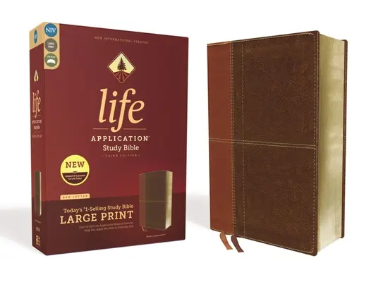 Niv, Life Application Study Bible, troisième édition, gros caractères, Leathersoft, marron, Red Letter Edition - Niv, Life Application Study Bible, Third Edition, Large Print, Leathersoft, Brown, Red Letter Edition