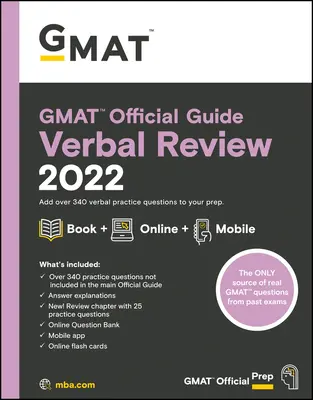 GMAT Official Guide Verbal Review 2022 : Livre + banque de questions en ligne - GMAT Official Guide Verbal Review 2022: Book + Online Question Bank