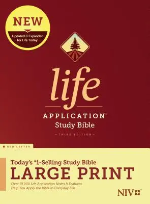 NIV Life Application Study Bible, troisième édition, gros caractères (lettre rouge, couverture rigide) - NIV Life Application Study Bible, Third Edition, Large Print (Red Letter, Hardcover)