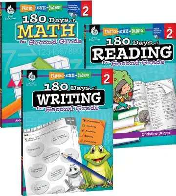 180 jours de lecture, d'écriture et de mathématiques pour le CE1 - Ensemble de 3 livres - 180 Days of Reading, Writing and Math for Second Grade 3-Book Set