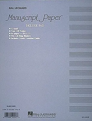 Papier Manuscrit (Bloc Deluxe) (Couverture Bleue) - Manuscript Paper (Deluxe Pad)(Blue Cover)