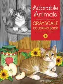 Livre de coloriage d'animaux adorables en niveaux de gris - Adorable Animals Grayscale Coloring Book