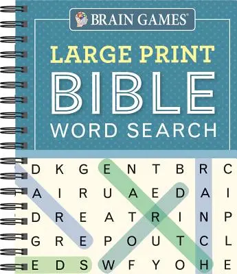 Brain Games - Recherche de mots dans la Bible en gros caractères (Bleu) - Brain Games - Large Print Bible Word Search (Blue)