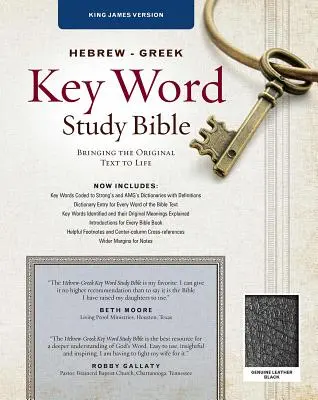 Bible d'étude des mots-clés hébreux et grecs - KJV : La Bible d'étude des mots-clés hébreux et grecs : édition ESV, cuir noir - Hebrew-Greek Key Word Study Bible-KJV: Key Insights Into God's Word