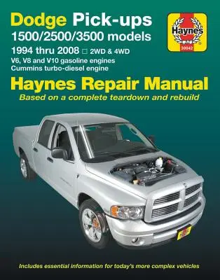 Dodge 1500, 2500 & 3500 Pick-Ups (94-08) avec V6, V8 & V10 Gas & Cummins Turbo-Diesel, 2wd & 4WD Haynes Repair Manual (Does Not Include Specific to Sr - Dodge 1500, 2500 & 3500 Pick-Ups (94-08) with V6, V8 & V10 Gas & Cummins Turbo-Diesel, 2wd & 4WD Haynes Repair Manual (Does Not Include Specific to Sr