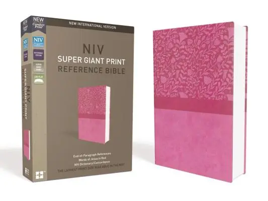 NIV, Bible de référence à impression géante, impression géante, similicuir, rose, édition lettre rouge - NIV, Super Giant Print Reference Bible, Giant Print, Imitation Leather, Pink, Red Letter Edition