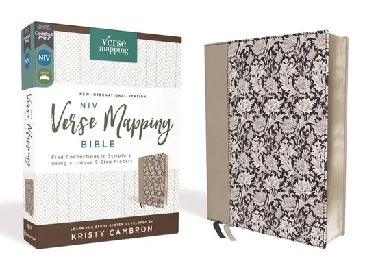 Niv, Bible avec cartographie des versets, Leathersoft, Navy Floral, Comfort Print : Trouver des liens dans les Ecritures à l'aide d'un processus unique en 5 étapes - Niv, Verse Mapping Bible, Leathersoft, Navy Floral, Comfort Print: Find Connections in Scripture Using a Unique 5-Step Process