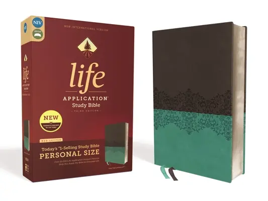 Niv, Life Application Study Bible, troisième édition, Personal Size, Leathersoft, Gray/Teal, Red Letter Edition - Niv, Life Application Study Bible, Third Edition, Personal Size, Leathersoft, Gray/Teal, Red Letter Edition