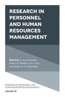Recherche en gestion du personnel et des ressources humaines - Research in Personnel and Human Resources Management