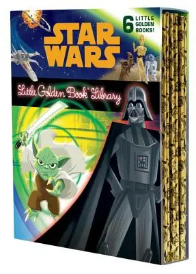 La Bibliothèque du Petit Livre d'Or de la Guerre des Etoiles (La Guerre des Etoiles) : La Menace Fantôme ; L'Attaque des Clones ; La Revanche des Sith ; Un Nouvel Espoir ; L'Empire frappe Ba - The Star Wars Little Golden Book Library (Star Wars): The Phantom Menace; Attack of the Clones; Revenge of the Sith; A New Hope; The Empire Strikes Ba