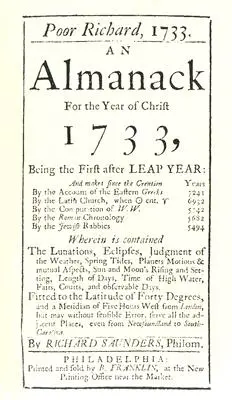 Pauvre Richard, 1733 un Almanach : Pour l'année du Christ 1733 - Poor Richard, 1733 an Almanack: For the Year of Christ 1733