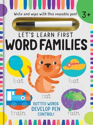 Apprenons : Familles de mots (écrire et essuyer) : (Compétences en lecture précoce, cahier d'écriture de lettres, contrôle du stylo) - Let's Learn: Word Families (Write and Wipe): (Early Reading Skills, Letter Writing Workbook, Pen Control)