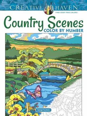 Livre de coloriage Creative Haven Scènes de campagne à colorier avec des chiffres - Creative Haven Country Scenes Color by Number Coloring Book