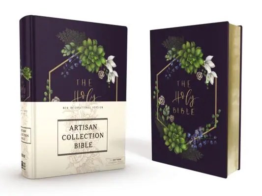 NIV, Bible de la collection Artisan, toile sur carton, floral marine, bords dessinés sous la dorure, édition en lettres rouges, impression confortable - Niv, Artisan Collection Bible, Cloth Over Board, Navy Floral, Designed Edges Under Gilding, Red Letter Edition, Comfort Print