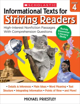 Textes informatifs pour les lecteurs en difficulté : Grade 4 : High-Interest Nonfiction Passages with Comprehension Questions (en anglais seulement) - Informational Texts for Striving Readers: Grade 4: High-Interest Nonfiction Passages with Comprehension Questions