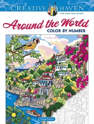 Creative Haven Autour du monde Color by Number - Creative Haven Around the World Color by Number