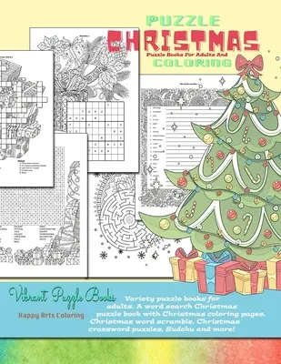 Casse-tête de NOËL pour adultes et coloriage. Livres de puzzles variés pour adultes. Un livre de mots cachés de Noël avec des pages de coloriage de Noël, Ch - CHRISTMAS puzzle books for adults and coloring. Variety puzzle books for adults. A word search Christmas puzzle book with Christmas coloring pages, Ch