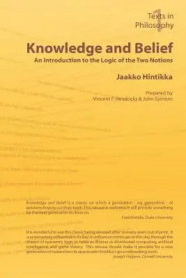 Connaissance et croyance - Une introduction à la logique des deux notions - Knowledge and Belief - An Introduction to the Logic of the Two Notions