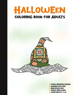Livre de coloriage d'Halloween pour adultes : 50 illustrations d'Halloween imprimées d'un seul côté, sans danger pour les marqueurs - Cadeau d'activité artisanale amusante - Desi - Halloween Coloring Book for Adults: 50 Halloween Illustrations Printed On One Side, Safe For Markers - Fun Craft Activity Gift - Stress Relieving Desi