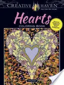 Livre à colorier Creative Haven Hearts : Motifs romantiques sur fond noir dramatique - Creative Haven Hearts Coloring Book: Romantic Designs on a Dramatic Black Background