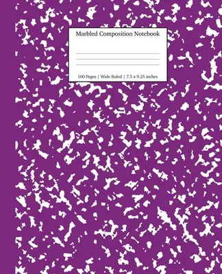 Cahier de composition marbré : Cahier de composition marbré : papier ligné large violet - Marbled Composition Notebook: Purple Marble Wide Ruled Paper Subject Book