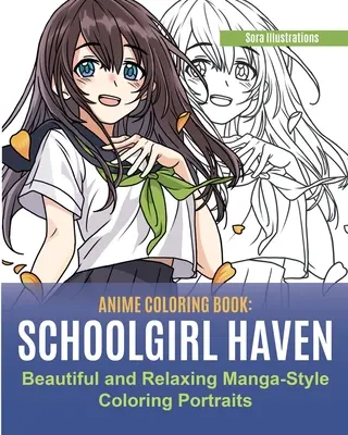 Livre de coloriage Anime : School Girl Haven. Des portraits à colorier de style Manga, beaux et relaxants. - Anime Coloring Book: School Girl Haven. Beautiful and Relaxing Manga-Style Coloring Portraits