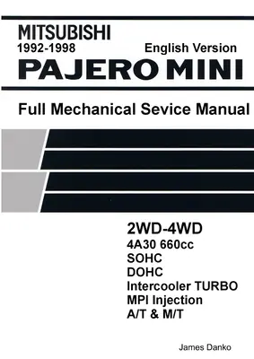 Mitsubishi Pajero Mini 660cc English Mechanical Factory Service Manual (en anglais) - Mitsubishi Pajero Mini 660cc English Mechanical Factory Service Manual