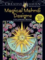 Livre de coloriage Creative Haven Magical Mehndi Designs : Des motifs saisissants sur un fond noir dramatique - Creative Haven Magical Mehndi Designs Coloring Book: Striking Patterns on a Dramatic Black Background