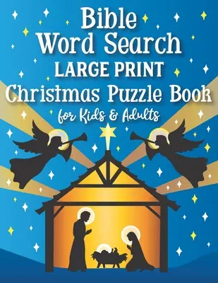 Casse-tête de Noël en gros caractères pour enfants et adultes - Bible Word Search Large Print Christmas Puzzle Book for Kids and Adults