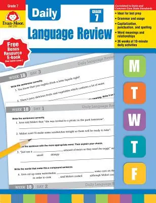 Révision quotidienne de la langue, 7e année Te - Daily Language Review, Grade 7 Te