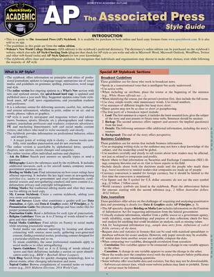 AP - Associated Press Style Guide : Une référence plastifiée pour l'étude rapide - AP - Associated Press Style Guide: A Quickstudy Laminated Reference