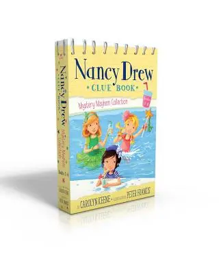 Nancy Drew Clue Book Mystery Mayhem Collection Livres 1-4 : L'énigme de la fête de la piscine ; La dernière limonade ; Un témoin vedette ; Le grand fiasco - Nancy Drew Clue Book Mystery Mayhem Collection Books 1-4: Pool Party Puzzler; Last Lemonade Standing; A Star Witness; Big Top Flop