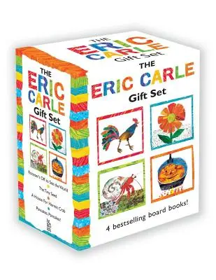 Le coffret Eric Carle : La petite graine, Les crêpes, les crêpes, Une maison pour le bernard-l'hermite, Le coq part voir le monde. - The Eric Carle Gift Set: The Tiny Seed; Pancakes, Pancakes!; A House for Hermit Crab; Rooster's Off to See the World