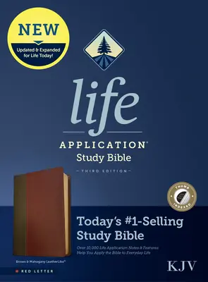 KJV Life Application Study Bible, troisième édition (lettre rouge, similicuir, marron/acajou, index) - KJV Life Application Study Bible, Third Edition (Red Letter, Leatherlike, Brown/Mahogany, Indexed)