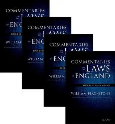 L'édition d'Oxford de Blackstone : Commentaires sur les lois d'Angleterre : Livre I, II, III, et IV Pack - The Oxford Edition of Blackstone's: Commentaries on the Laws of England: Book I, II, III, and IV Pack