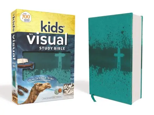 Niv, Kids' Visual Study Bible, Leathersoft, Teal, Full Color Interior : L'histoire de la Bible, des personnages, des lieux et de l'histoire - Niv, Kids' Visual Study Bible, Leathersoft, Teal, Full Color Interior: Explore the Story of the Bible---People, Places, and History