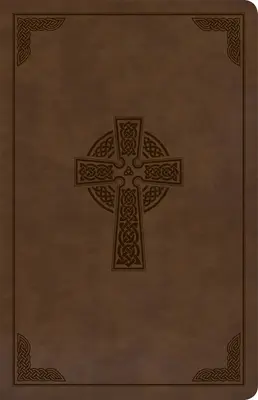 CSB Large Print Personal Size Reference Bible, Marron Celtic Cross Leathertouch - CSB Large Print Personal Size Reference Bible, Brown Celtic Cross Leathertouch